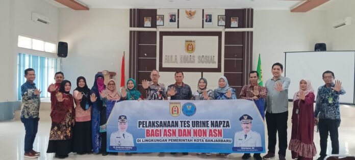 Pemko Banjarbaru Tegaskan Komitmen P4GN dengan Tes Urine Serentak ASN dan Pegawai Non-ASN